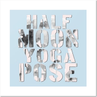 Half moon yoga pose Posters and Art